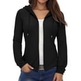 thumbnail image 1 of Oplxuo Zip Up Hoodies for Women Long Sleeve Basic Sweatshirts Jacket 2025 Fall Winter Hooded Outerwear with Pockets, 1 of 4