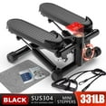 thumbnail image 1 of Opmukin Mini Steppers for Exercise, Mute the Sound with Resistance Bands, 331lbs Loading Capacity, Digital Monitor, Optional Twist Motion for Home Fitness - Dark Black, 1 of 8