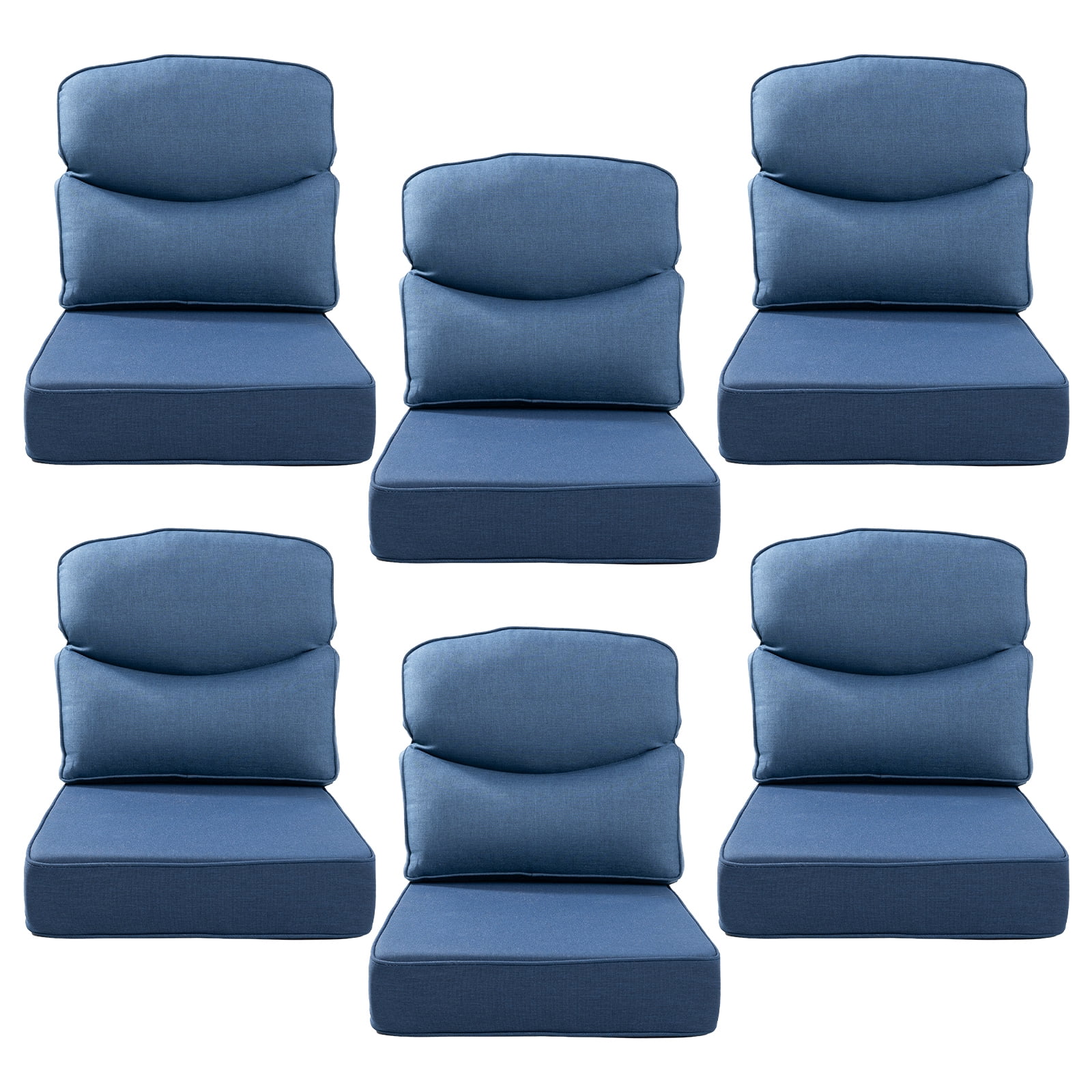 Opohoro Outdoor Deep Seat Cushion Set, 22"x24"x6", UV Resistant & Water Resistant Comfortable Furniture Cushions for Patio Sofa, Chair, Loveseat