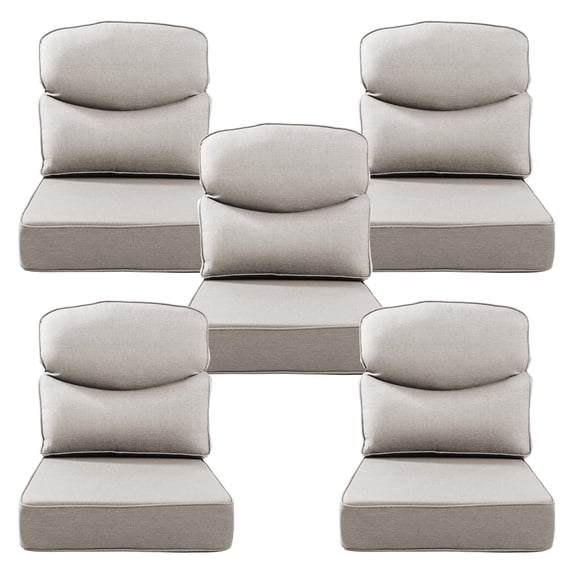 Opohoro Outdoor Deep Seat Cushion Set, 22"x24"x6", UV Resistant & Water Resistant Comfortable Furniture Cushions for Patio Sofa, Chair, Loveseat