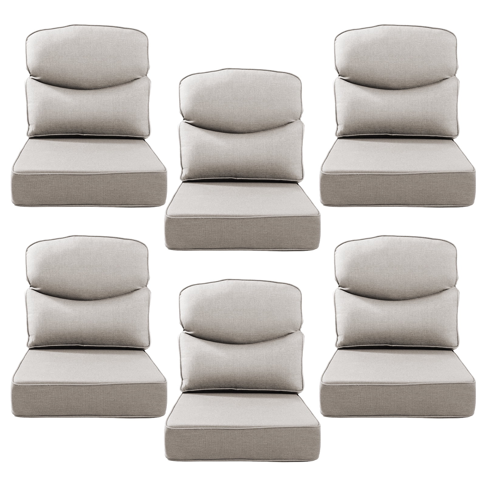 Opohoro Outdoor Deep Seat Cushion Set, 22"x24"x6", UV Resistant & Water Resistant Comfortable Furniture Cushions for Patio Sofa, Chair, Loveseat