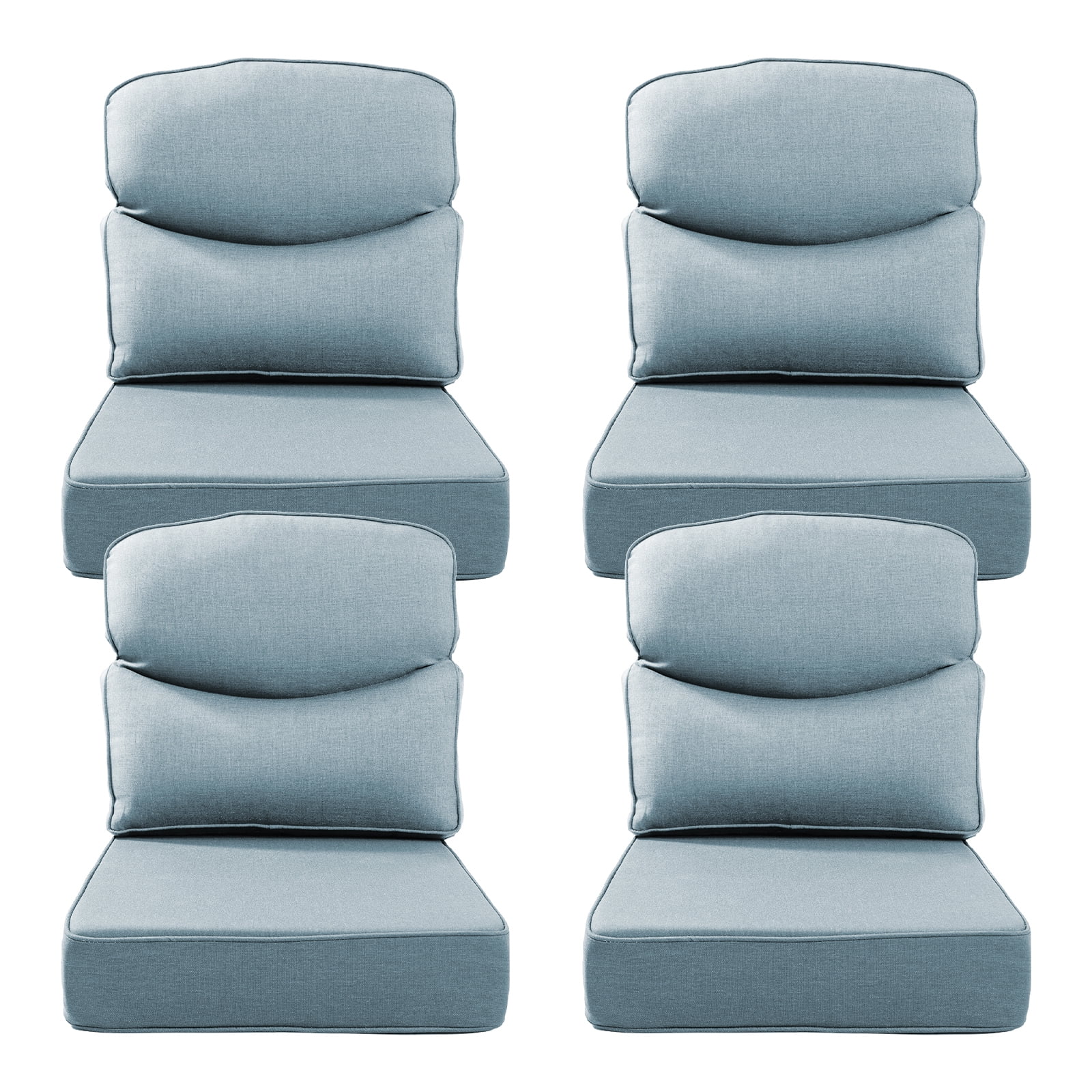 Opohoro Outdoor Deep Seat Cushion Set, 22"x24"x6", UV Resistant & Water Resistant Comfortable Furniture Cushions for Patio Sofa, Chair, Loveseat