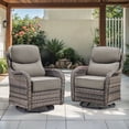 thumbnail image 1 of Opohoro Outdoor Swivel Rocker Patio Chairs Set of 2, with 6 inch Thick Cushions, Wicker Outdoor Swivel Chairs High Back Patio Swivel Glider Chairs for for Porch Deck Backyard, 1 of 11