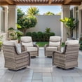 thumbnail image 1 of Opohoro Outdoor Swivel Rocker Patio Chairs Set of 4, with 6 inch Thick Cushions, High Back Wicker Outdoor Patio Furniture Set for for Porch Garden Balcony, 1 of 11
