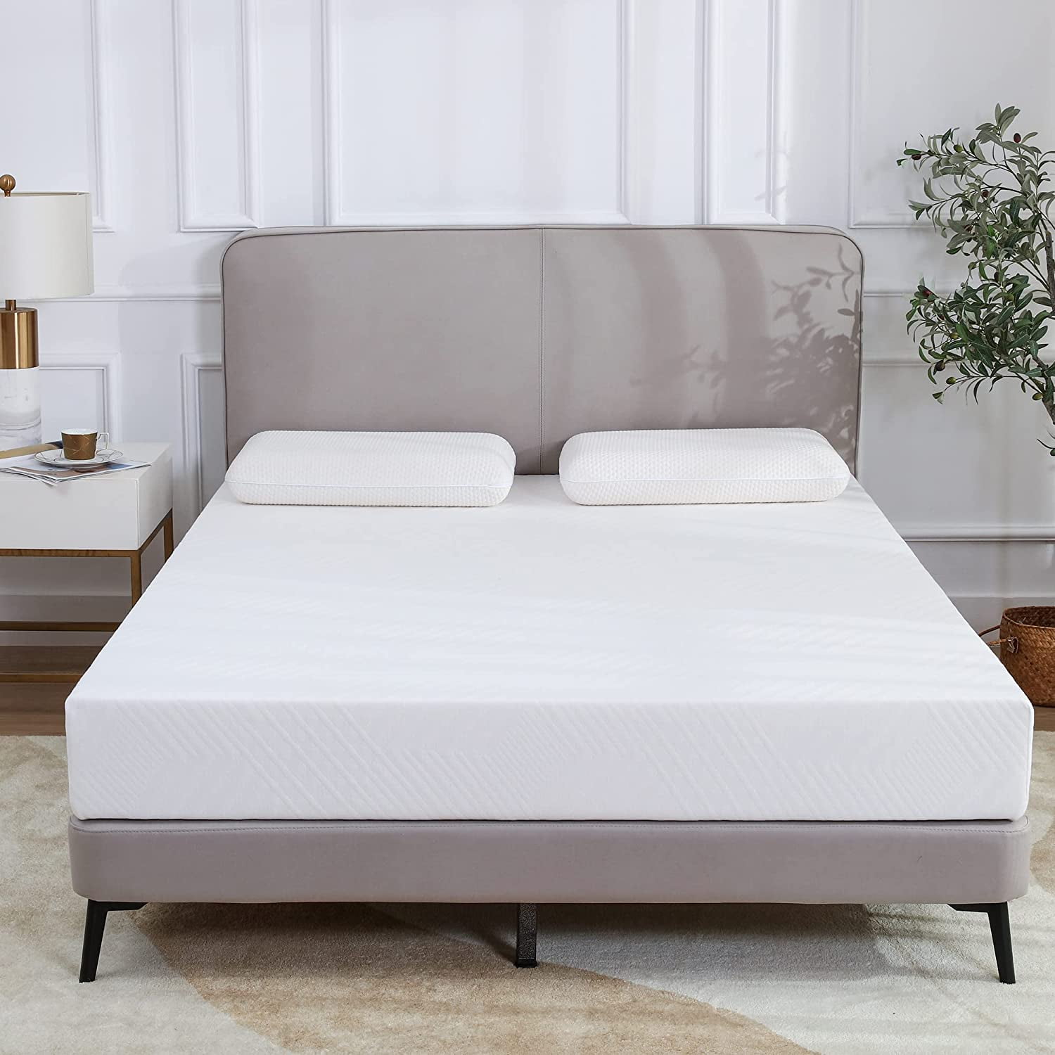 Opoiar King Memory Foam Mattress 10 Inch Green Tea Memory Foam Mattress