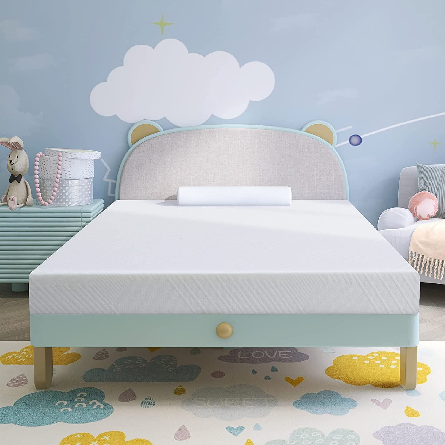 Opoiar King Memory Foam Mattress 10 Inch Green Tea Memory Foam Mattress