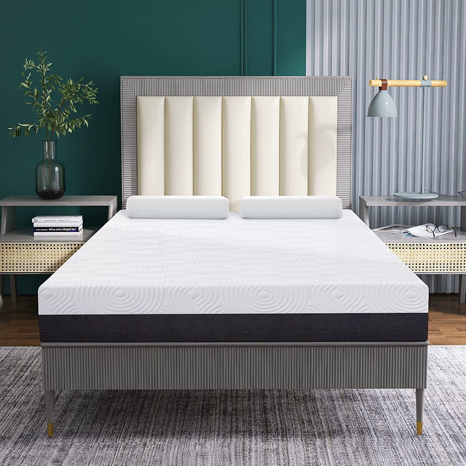 Opoiar King Memory Foam Mattress 10 Inch Green Tea Memory Foam Mattress