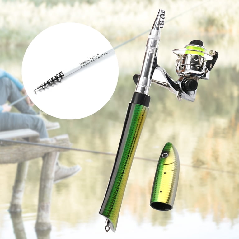 Opolski 1.6m Portable Carbon Fish Shape Telescopic Fishing Rod Pole Spinning Reel Kits - Walmart.com Opolski 1.6m Portable Carbon Fish Shape Telescopic Fishing Rod Pole Spinning Reel Kits - Walmart.com