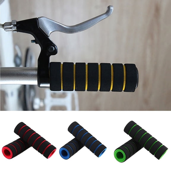Opolski 1 Pair MTB Bicycle Bike Non-Slip Soft Foam Handlebar Grip Cycling Riding Handle Covers Blue