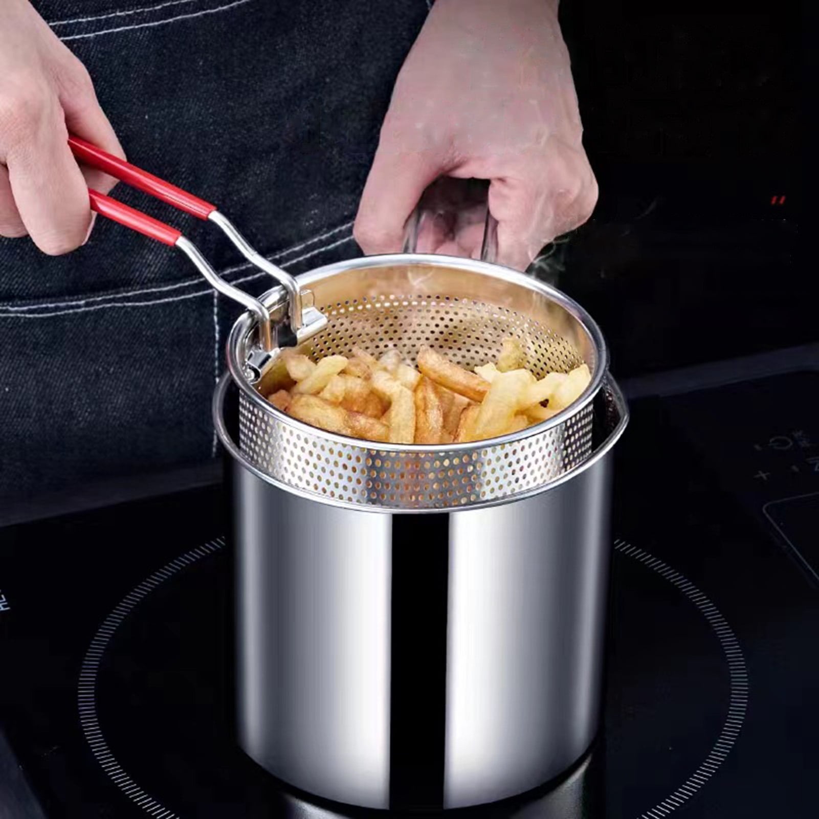 Opolski 1 Set Fryer Multifunctional Mini Pot Good Heat Conductivity