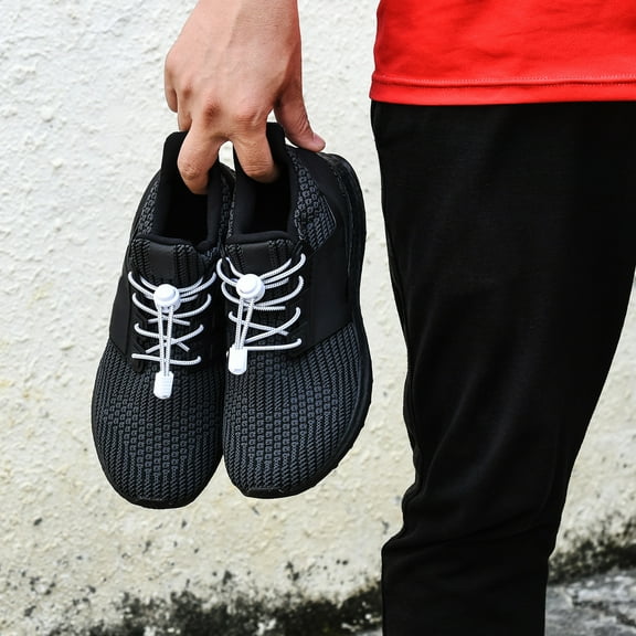 Opolski 1 Set No Tie Shoelaces Elastic Heavy Duty Lock Adjustable Multi-colored Kids Adults Tieless Sports Shoe Strings Shoes Accessories Light Blue