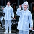 thumbnail image 1 of Opolski 1 Set Raincoat with Pockets Hooded Impermeable Thickened Removable Face Shield Rain Coat for Outdoor,Purple, 1 of 8