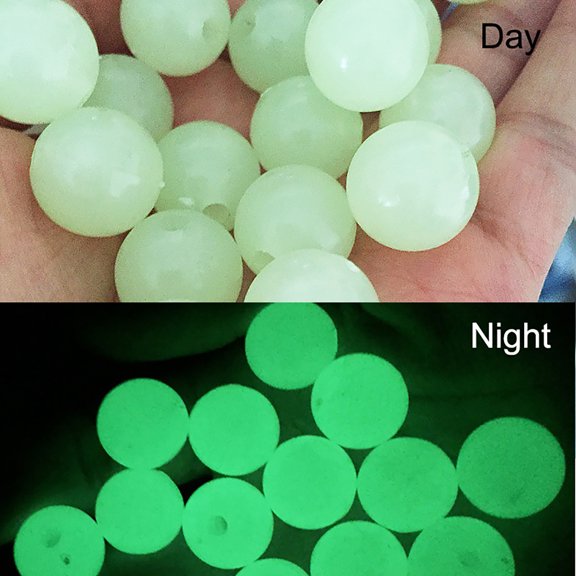 Opolski 100Pcs Fluorescent Hole Bracelet Chain Handmade Craft Jewelry Fishing Round Bead