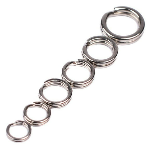 Opolski 100Pcs Stainless Steel Double Loop Split Ring Open Fishing Connector Tackle