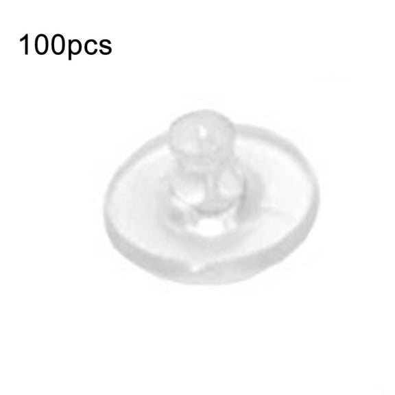 Opolski 100Pcs Transparent Silicone Ear Stud Earring Backings Stopper Jewelry Accessory