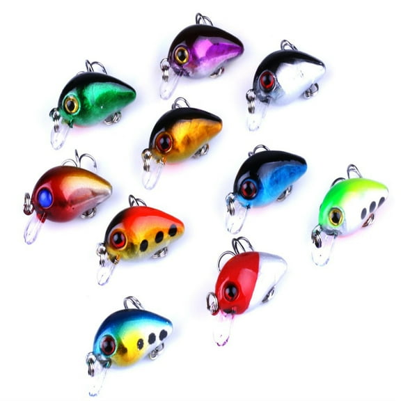 Opolski 10Pcs 3cm 1.5g Mini Crankbait Minnow Fish Fishing Baits Hard Lure with Hook
