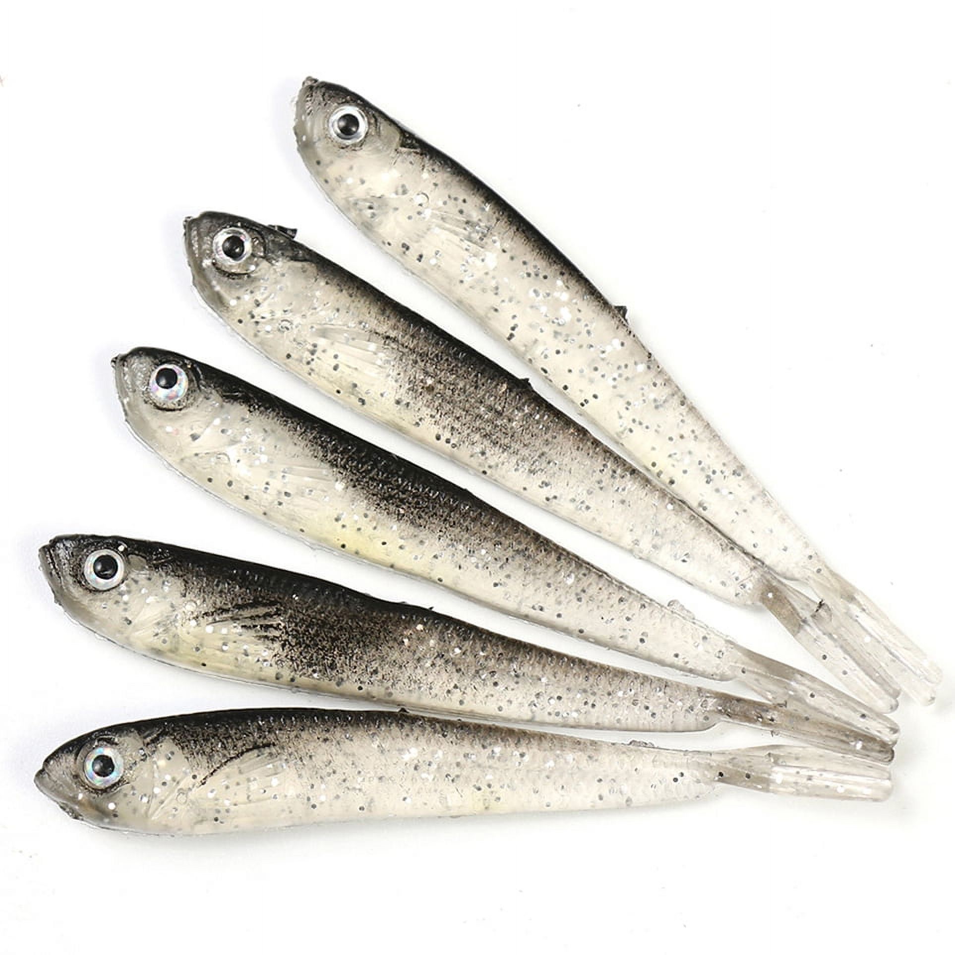 Opolski 10Pcs Fishing Lure Silicone Bait 3D Eyes Carp Baits Artificial ...