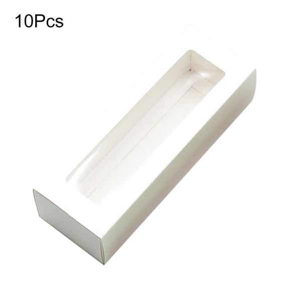 Opolski 10Pcs Visible Cookie Boxes Dust-proof Visible Paper Clear Window Bakery Boxes for Birthday