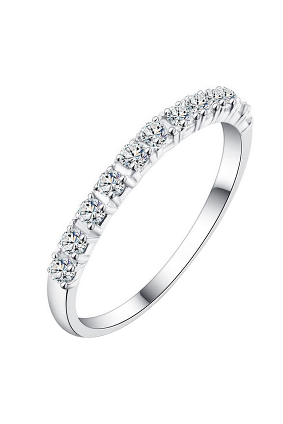 10Pcs Women Engagement Ring 925 Sterling Silver Glitter Rhinestone Wedding Engagement Ring Engagement Ring Jewelry for Wedding