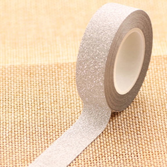 Opolski 10m Glitter Washi Sticky Paper Masking Adhesive Tape Label Decorative DIY Craft