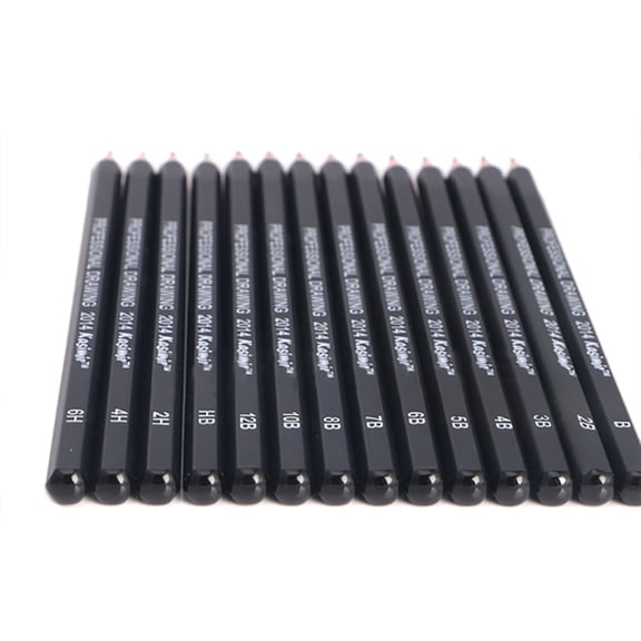 Opolski 14 Pcs/Set 6H - 12B Professional Artist Art Sketch Drawing Pencil Craft Tool