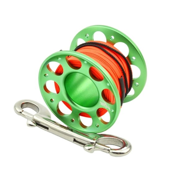 Opolski 15m/30m FXL-952 Finger Reel High Strength Double Hook Head Love Service Life Professional Finger Spool Reel for Diving