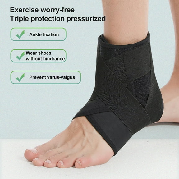 Opolski 1Pc High-Elastic Ankle Wrap Ankle Brace Support with Fastener Tape Soft Breathable Adjustable Compression Ankle Sleeve Pink