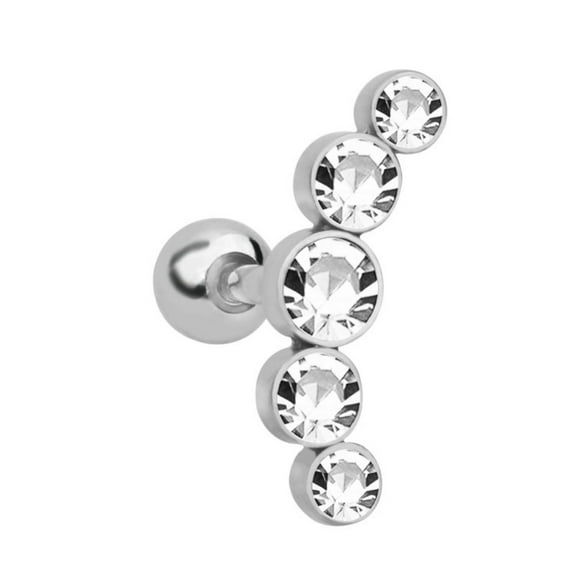 Opolski 1Pc Women Rhinestone Cartilage Helix Tragus Ear Stud Earring Piercing Jewelry