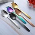 thumbnail image 1 of Opolski 2 in 1 Stainless Steel Spork Salad Noodles Fork Spoon Travel Picnic Tableware, 1 of 8