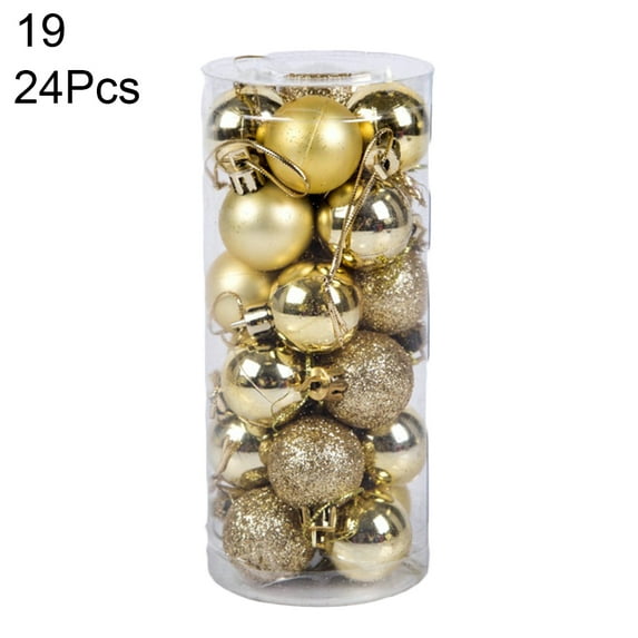 Opolski 24Pcs 3cm Plastic Christmas Tree Balls Baubles Home Party Hanging Ornaments