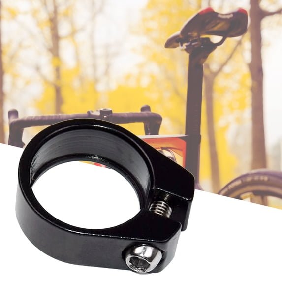 Opolski 25.4mm/28.6mm/31.8mm Bicycle Aluminum Alloy Single Nail Seat Tube Seatpost Clamp Black
