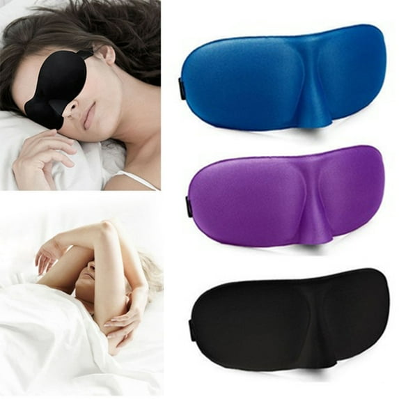 Opolski 2Pcs Unisex Breathable Sleeping Eyeshade Cover Eye Mask Patch Rest Blindfold Black
