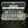 thumbnail image 1 of Opolski 50Pcs Mix Size Fishing Lure Hooks Sharpened Fishing Treble Hook Tackle Tool with Plastic Box for Freshwater Saltwater Fishing, 1 of 6