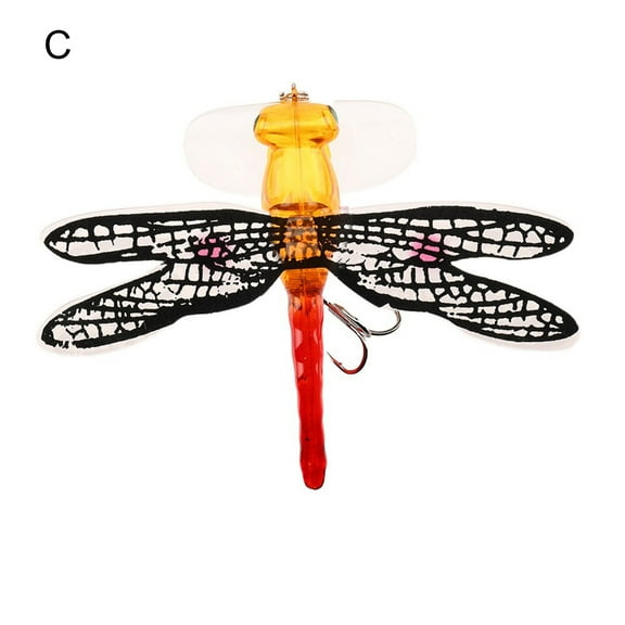 Opolski 7.5cm/6.2g Dragonfly Artificial Fishing Lure Water Surface Fly Crawling Bionic Bait for Angling