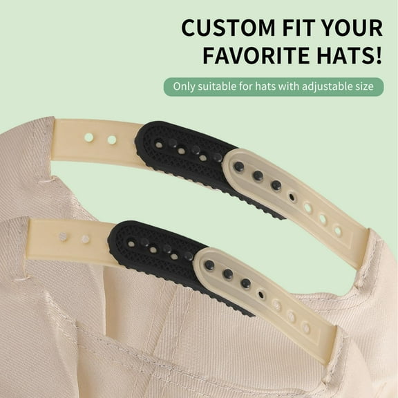 Opolski Adjustable Silicone Hat Extender with 7-Snap Strap, Universal Fit for Baseball Caps & Snapbacks, Durable Flexible Design for All-Day Comfort, Size 6.5x1.9x0.7cm