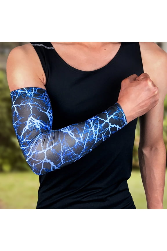 Athletic Sleeves Camo Design Breath Ability Outdoor Accessory Arm Sleeves UV for Blue
