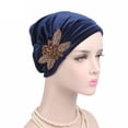 thumbnail image 1 of Opolski Beads Flower Women Cancer Chemo Velvet Hat Muslim Beanie Turban Head Wrap Cap, 1 of 7