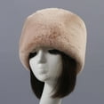 thumbnail image 1 of Opolski Beanie Flat Top Windproof Brimless Russian Style Women Thick Fluffy Faux Fur Winter Hat Purple, 1 of 8