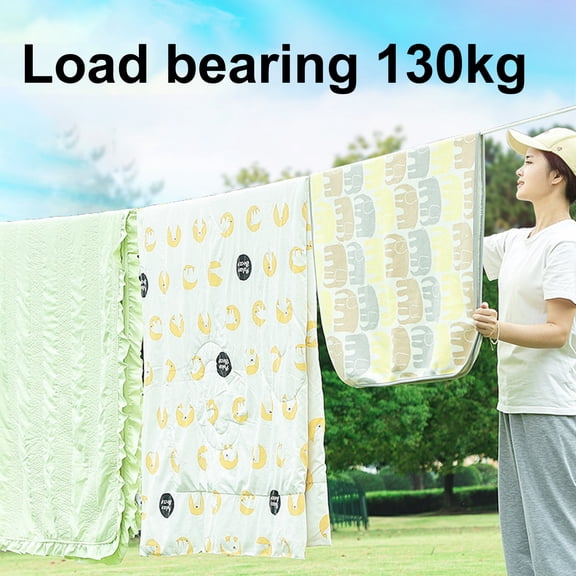 Opolski Clothesline Rope Strong Load-bearing Toggle Windproof Adjustable Polyester Travel Quilt Drying Rope Outdoor Accessory 10M S