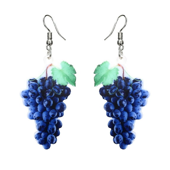 Opolski Cute Women Peach Grape Banana Fruit Dangle Hook Earrings Summer Jewelry Gift