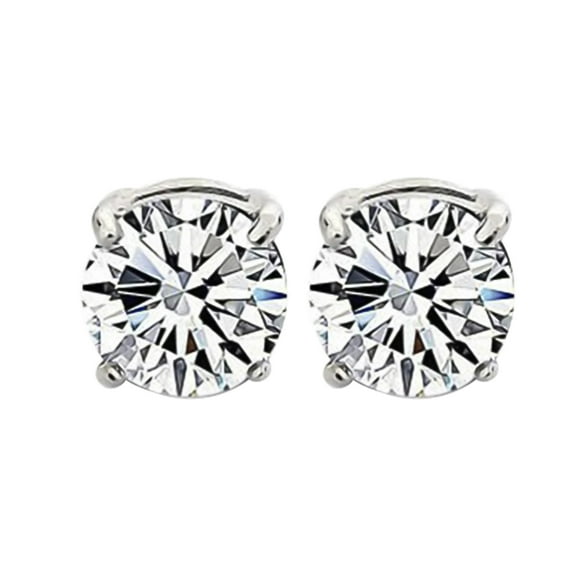 Opolski Earrings 4 Claws Design Non-Piercing Alloy Magnet Rhinestone Inlaid Ear Stud for Party