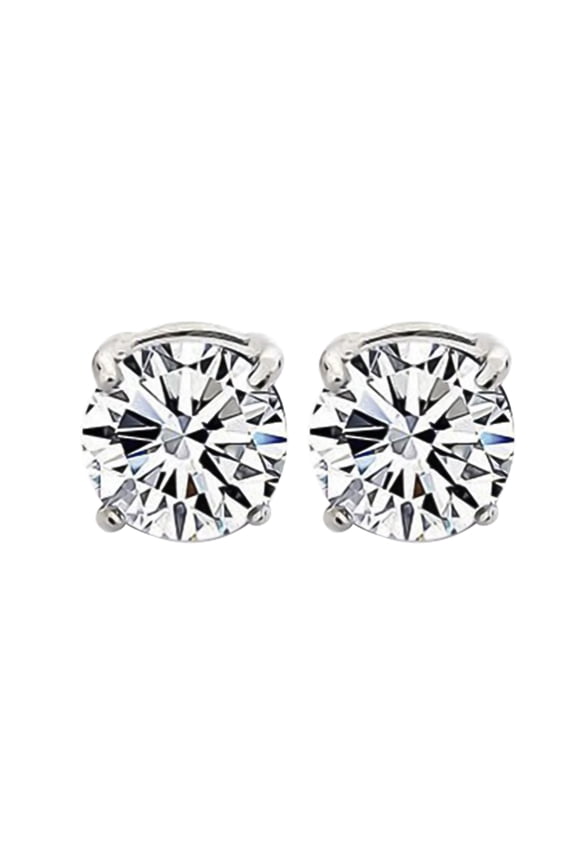 Earrings 4 Claws Design Non-Piercing Alloy Magnet Rhinestone Inlaid Ear Stud for Party