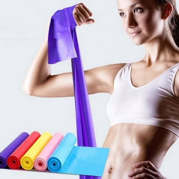 Opolski 10Pcs Elastic Health Yoga Pilates Arm Back Leg Fitness Rubber Stretch Exercise Band 