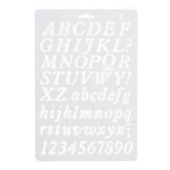 Opolski English Alphabet Number DIY Scrapbook Drawing Template Measuring Ruler Stencil