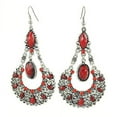 thumbnail image 1 of Opolski Ethnic Vintage Lady Rhinestone Dangle Hook Chandelier Statement Earrings Jewelry, 1 of 7