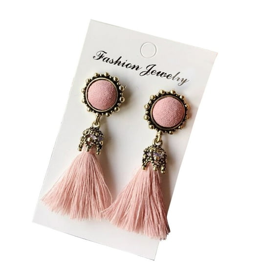 Opolski Ethnic Women Long Tassel Dangle Drop Stud Earrings Valentine's Day Gift Jewelry