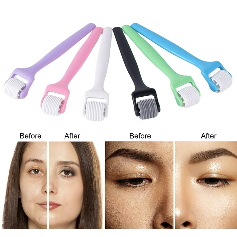 Opolski Face Massage Roller Ergonomic Plastic Long Handle Microneedle Roller Reduce Fine Lines Manual Face Massage Device Women Beauty Tool Skin Care