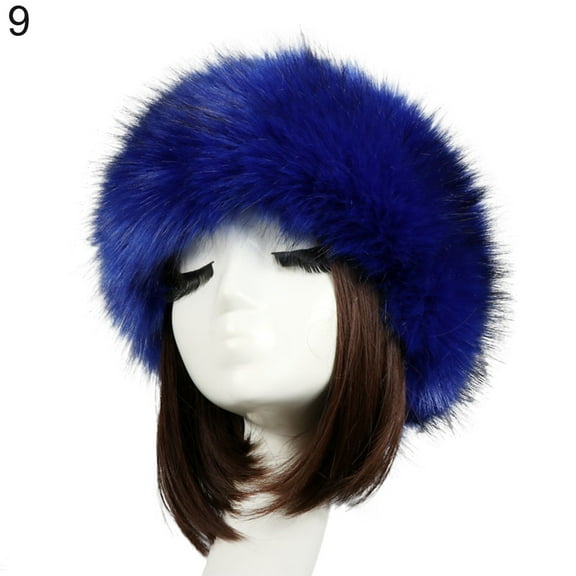 Opolski Fashion Fluffy Faux Fox Fur Women Hat Winter Ski Head Ear Warmer Headband Cap
