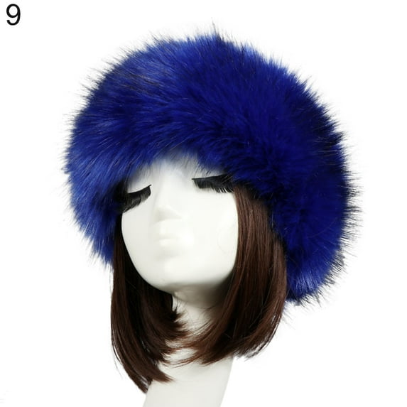 Opolski Fashion Fluffy Faux Fox Fur Women Hat Winter Ski Head Ear Warmer Headband Cap
