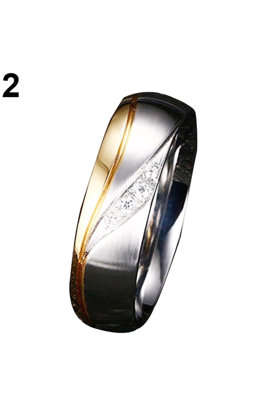 Fashion Gold Plated Titanium Steel Lover Ring Wedding Band Bridal Jewelry Gift